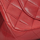 Chanel Vintage Classic Double Flap Bag in Quilted Red Lambskin with 24K Gold-Plated Hardware