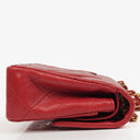 Chanel Vintage Classic Double Flap Bag in Quilted Red Lambskin with 24K Gold-Plated Hardware