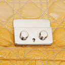 Christian Dior Mustard Patent Leather Cannage New Lock Shoulder Bag
