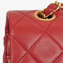Chanel Vintage Classic Double Flap Bag in Quilted Red Lambskin with 24K Gold-Plated Hardware