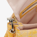 Christian Dior Mustard Patent Leather Cannage New Lock Shoulder Bag
