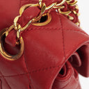 Chanel Vintage Classic Double Flap Bag in Quilted Red Lambskin with 24K Gold-Plated Hardware