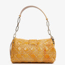 Christian Dior Mustard Patent Leather Cannage New Lock Shoulder Bag