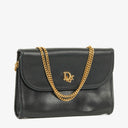 Dior Leather Chain Navy Shoulder Bag
