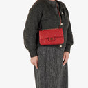 Chanel Vintage Classic Double Flap Bag in Quilted Red Lambskin with 24K Gold-Plated Hardware