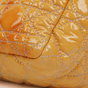 Christian Dior Mustard Patent Leather Cannage New Lock Shoulder Bag