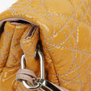 Christian Dior Mustard Patent Leather Cannage New Lock Shoulder Bag