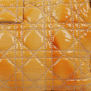 Christian Dior Mustard Patent Leather Cannage New Lock Shoulder Bag