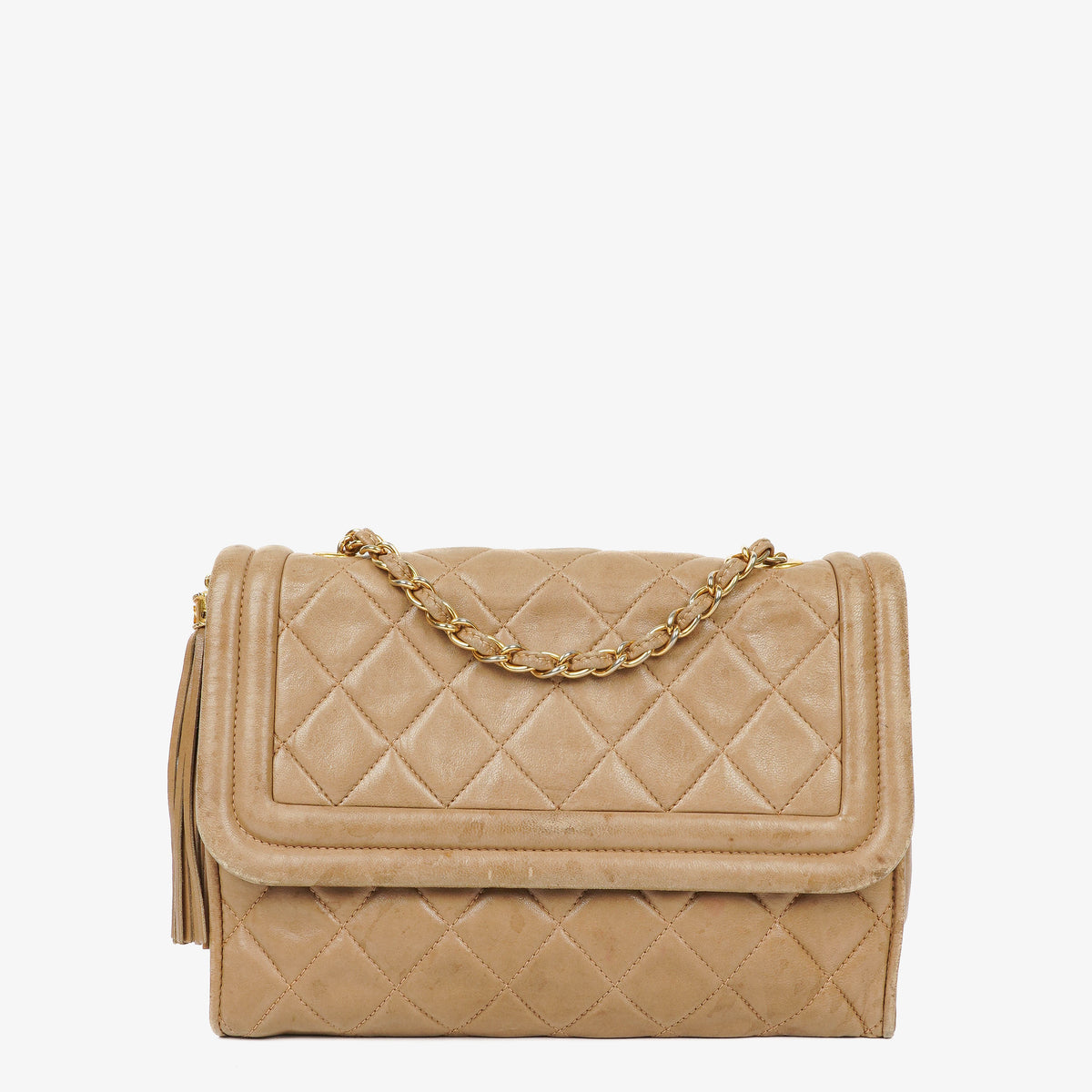 Chanel Quilted Lambskin Vintage Tassel Flap Bag
