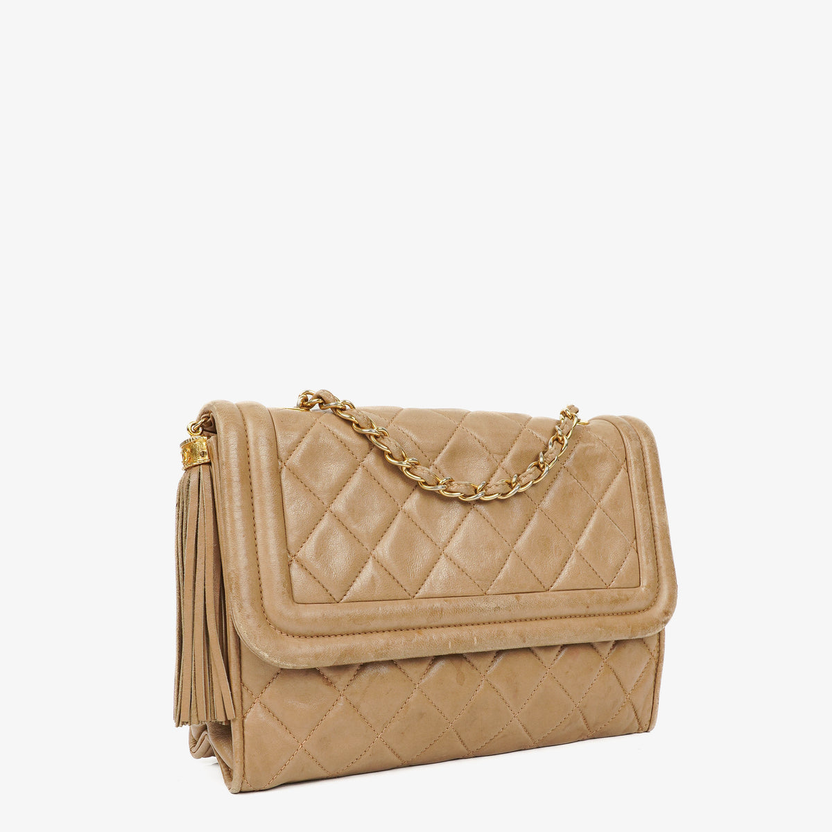 Chanel Quilted Lambskin Vintage Tassel Flap Bag