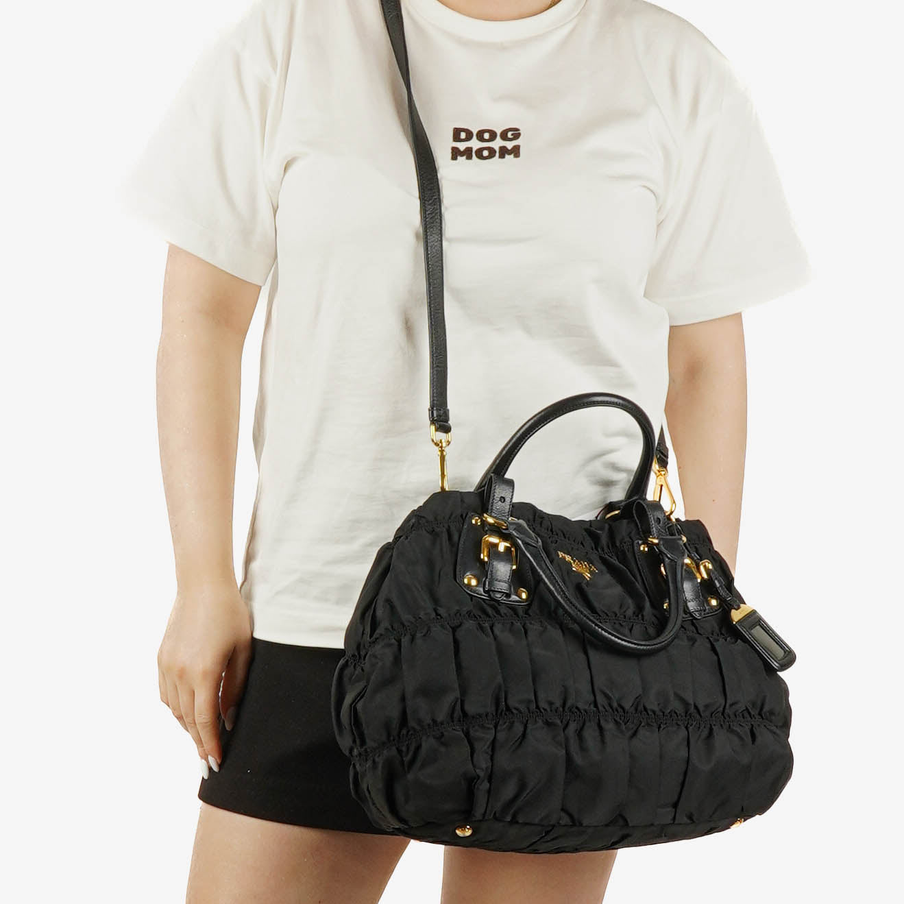 Prada Black Tessuto Gaufre Nylon Bag