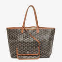 Goyard Saint Louis Black Chevron Print Coated Canvas Tote Bag