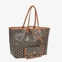 Goyard Saint Louis Black Chevron Print Coated Canvas Tote Bag