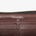 Chanel Large Gusset Zip Around Black Lambskin Quilted Wallet