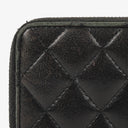 Chanel Large Gusset Zip Around Black Lambskin Quilted Wallet