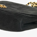 Chanel Black Suede Half Moon Flap Bag