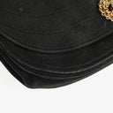 Chanel Black Suede Half Moon Flap Bag