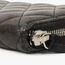 Chanel Large Gusset Zip Around Black Lambskin Quilted Wallet