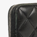 Chanel Large Gusset Zip Around Black Lambskin Quilted Wallet