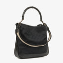 Gucci Bamboo Top Handle GG Canvas and Leather Hobo Bag