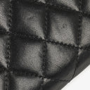 Chanel Large Gusset Zip Around Black Lambskin Quilted Wallet