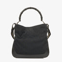 Gucci Bamboo Top Handle GG Canvas and Leather Hobo Bag