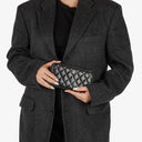 Chanel Large Gusset Zip Around Black Lambskin Quilted Wallet
