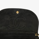 Chanel Black Suede Half Moon Flap Bag