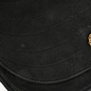 Chanel Black Suede Half Moon Flap Bag