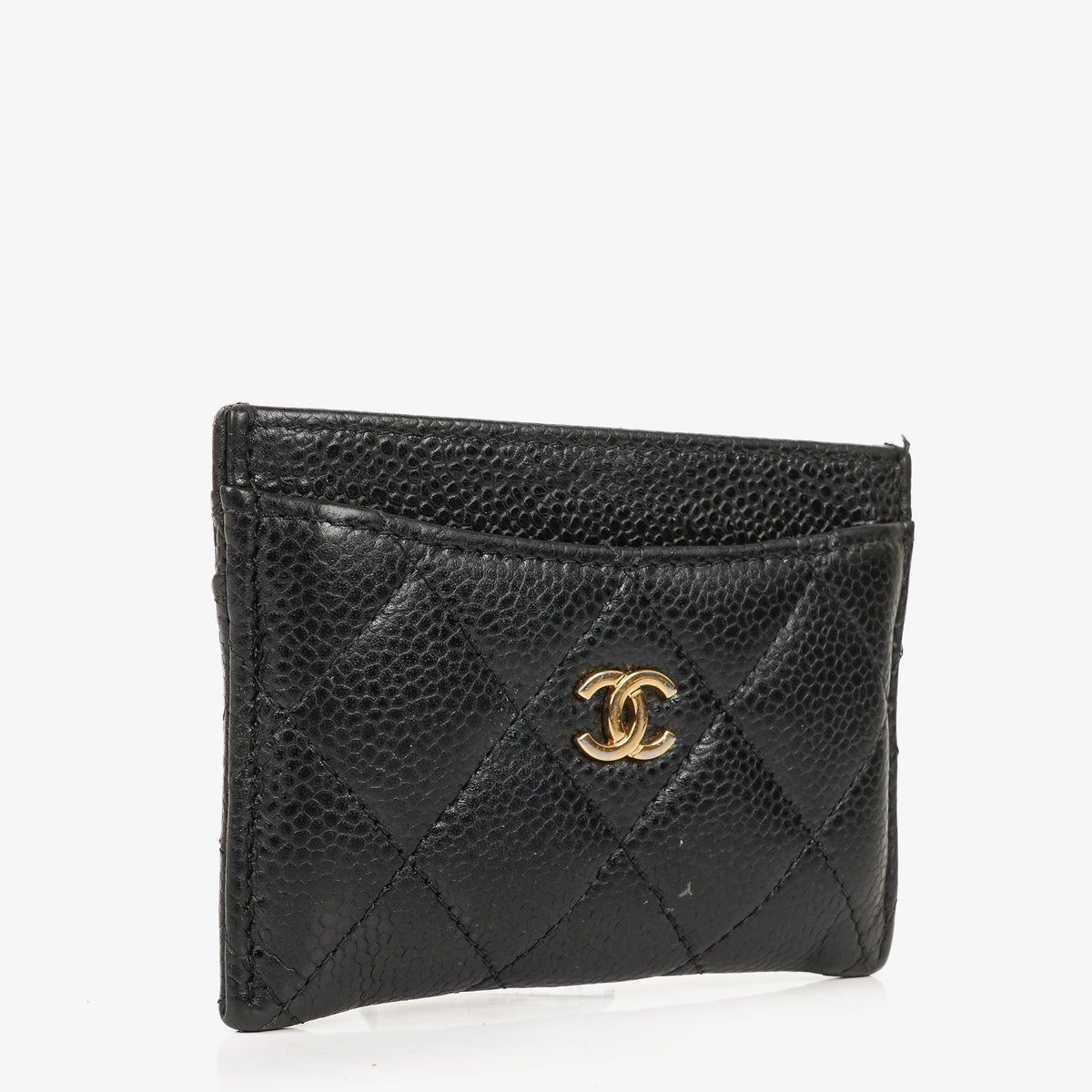 Chanel Black Caviar Quilted Multi Card Holder
