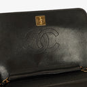 Chanel Classic Black Quilted Lambskin Full Flap Bag With 24K Gold-Plated Hardware
