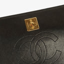 Chanel Classic Black Quilted Lambskin Full Flap Bag With 24K Gold-Plated Hardware