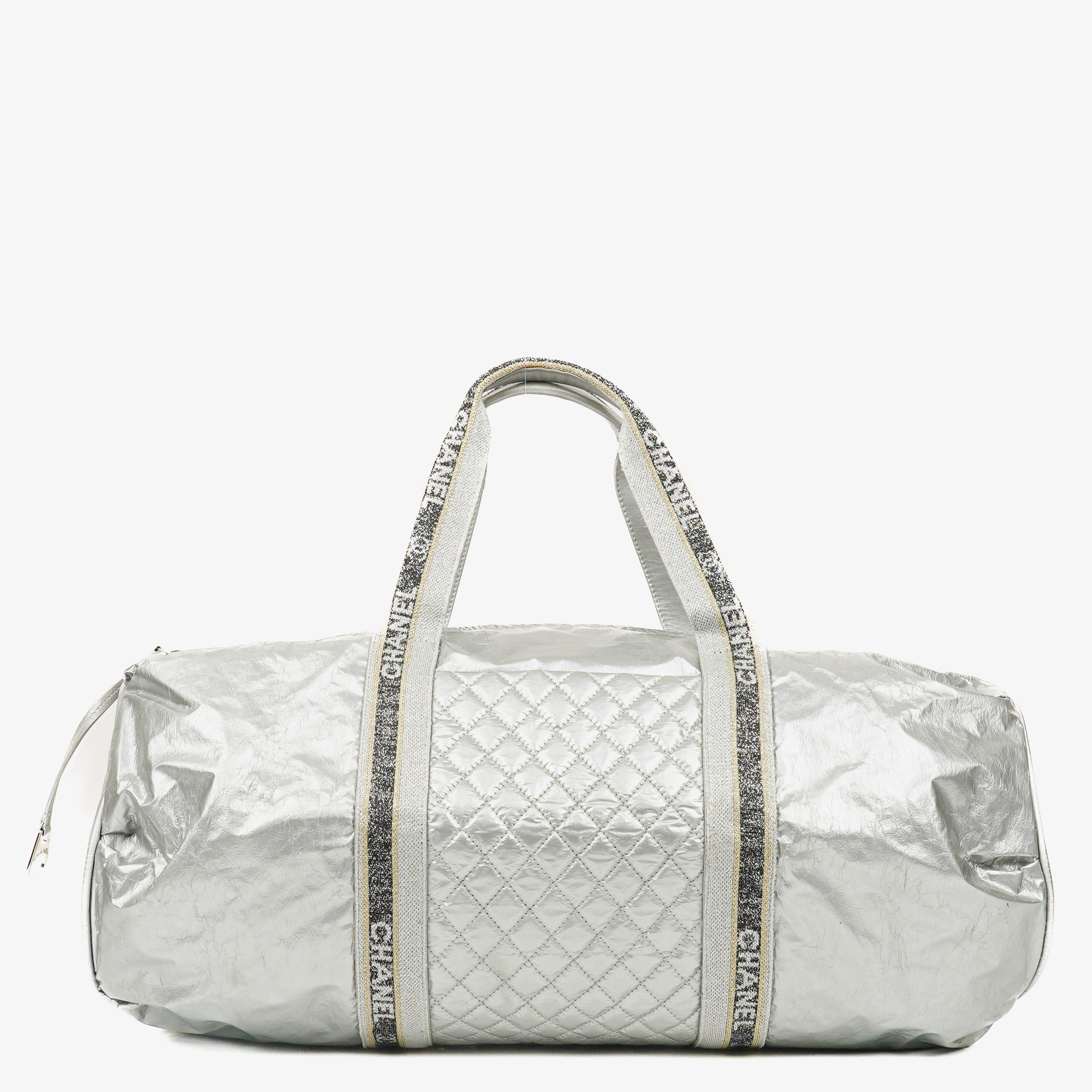 Chanel Metallic Quilted Nylon Boston Bag