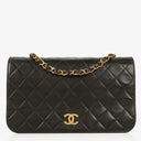 Chanel Classic Black Quilted Lambskin Full Flap Bag With 24K Gold-Plated Hardware