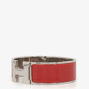 Hermes Red Wide Bangle Clic Clac H Bracelet