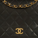 Chanel Classic Black Quilted Lambskin Full Flap Bag With 24K Gold-Plated Hardware