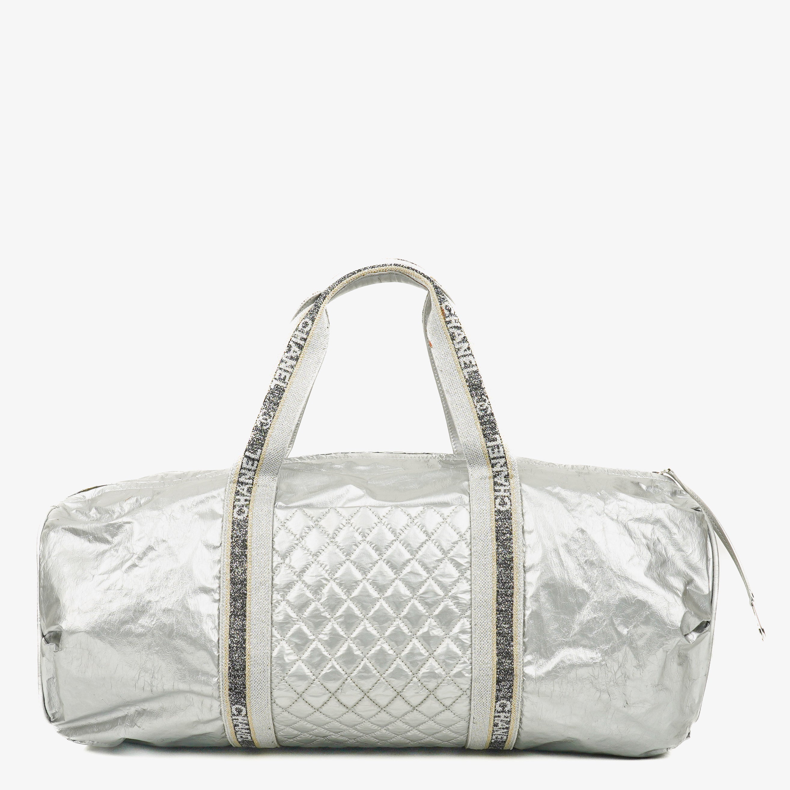 Chanel Metallic Quilted Nylon Boston Bag