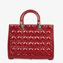 Dior Lady Dior Vintage Large Red Patent Calfskin Handbag
