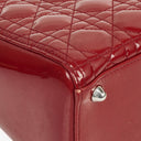 Dior Lady Dior Vintage Large Red Patent Calfskin Handbag