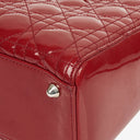 Dior Lady Dior Vintage Large Red Patent Calfskin Handbag