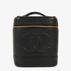 Chanel Black Leather Vanity Case