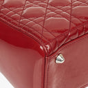 Dior Lady Dior Vintage Large Red Patent Calfskin Handbag