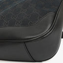 Gucci Bamboo Top Handle Dark Navy Monogram Canvas And Leather Hobo Bag