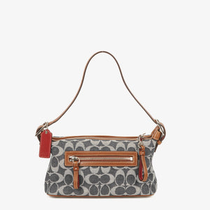 Coach Signature Denim and Leather Handbag