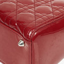 Dior Lady Dior Vintage Large Red Patent Calfskin Handbag