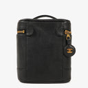 Chanel Black Leather Vanity Case