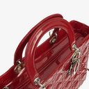 Dior Lady Dior Vintage Large Red Patent Calfskin Handbag
