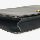 Chanel Classic Calfskin Box Leather Navy Full Flap Bag With 24K Gold-Plated Hardware