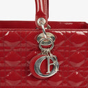 Dior Lady Dior Vintage Large Red Patent Calfskin Handbag