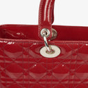 Dior Lady Dior Vintage Large Red Patent Calfskin Handbag